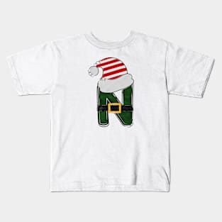 Letter N - Christmas Letter Kids T-Shirt